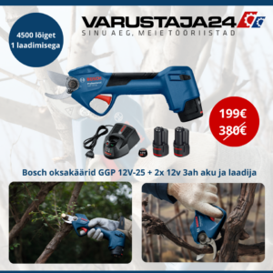 Bosch 12V Pro Pruner akuoksalõikur kuni 25 mm + 2x3Ah aku + laadija
