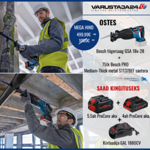 Tiigersaag Bosch GSA 18V-28 + 75tk Bosch PRO Medium-Thick Metal precise S1137BEF universaalsae tera (eripakkumine)