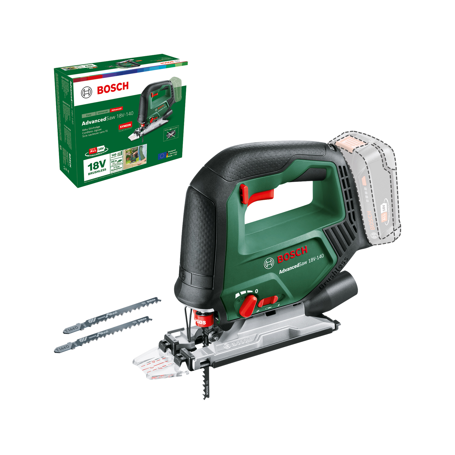 Tikksaag Bosch Green AdvancedSaw 18V-140