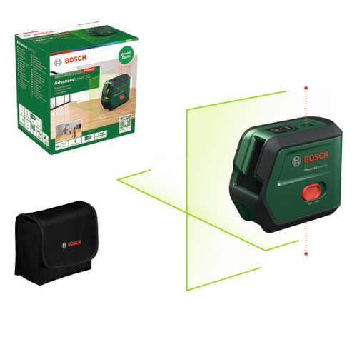 Set ristjoonlaser Bosch Green AdvancedLevel 2G koos stat