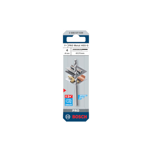Metallipuur Bosch PRO HSS-G ø4,0 mm, 2 tk