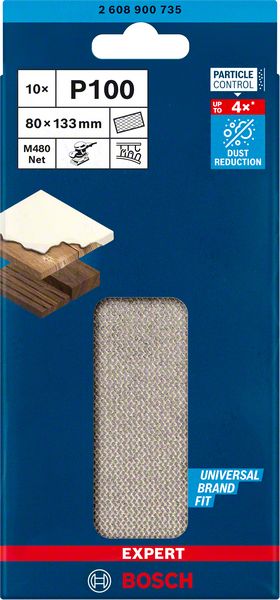 Abrasiivvõrk Bosch EXP M480 80x133 mm, 10 tk, tera G100