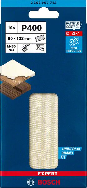 Abrasiivvõrk Bosch EXP M480 80x133 mm, 10 tk, tera G400