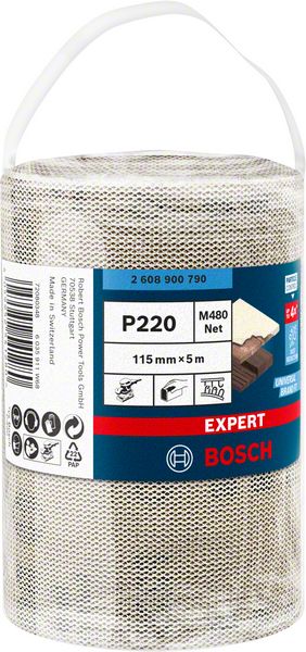 Abrasiivvõrk Bosch M 480 115mmX5m, 1x, tera G220