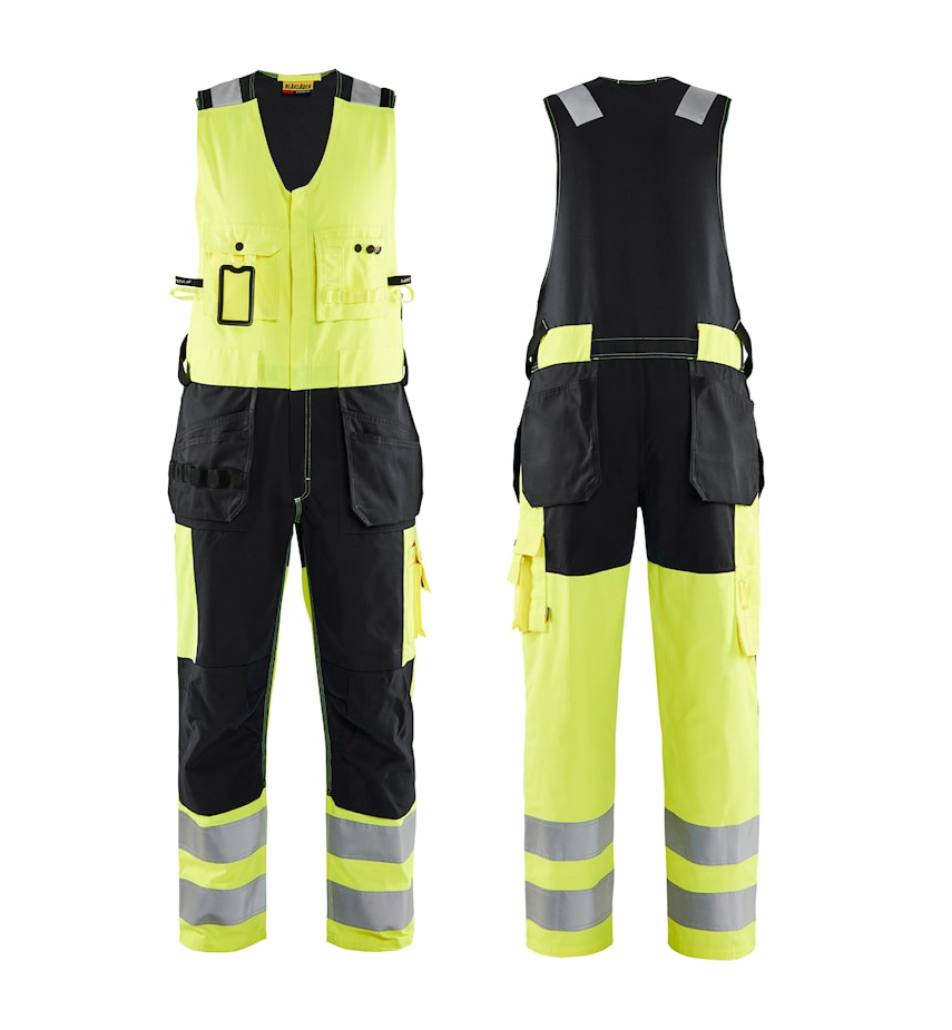 Blakläder vestpüksid elastse seljaosaga Hi-Vis kl.2 kollane/must